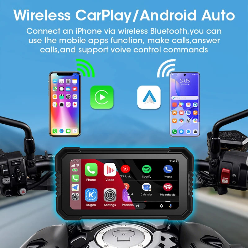 Srnubi 6.25″ Portable CarPlay GPS Digital Moto Dashboard Waterproof Display