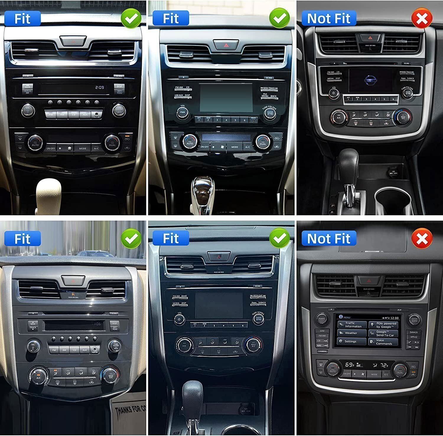 For Nissan Altima 2013-2015 Android 15 Apple Carplay Car Stereo Radio GPS Navi