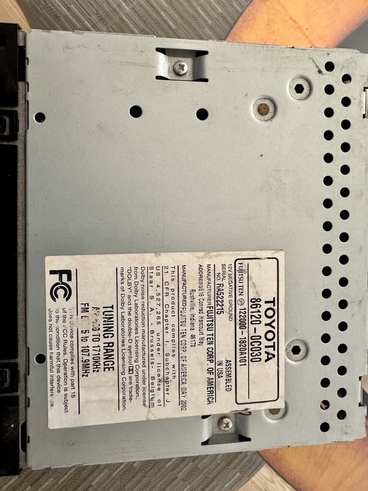 2000-2004 Toyota Tundra Radio Tape Cassette CD Player OEM