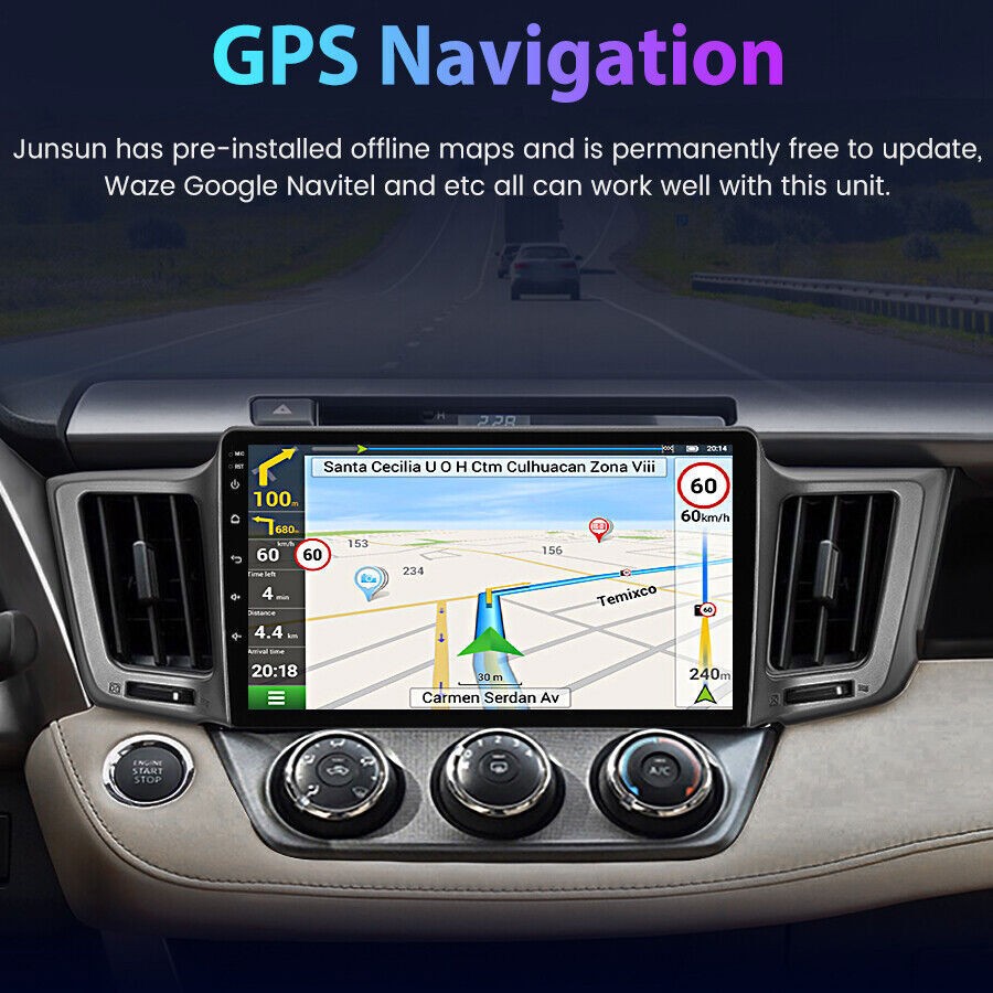 For Toyota RAV4 2013-2018 Android 15 Apple CarPlay Car Stereo Radio GPS BT 10.1″