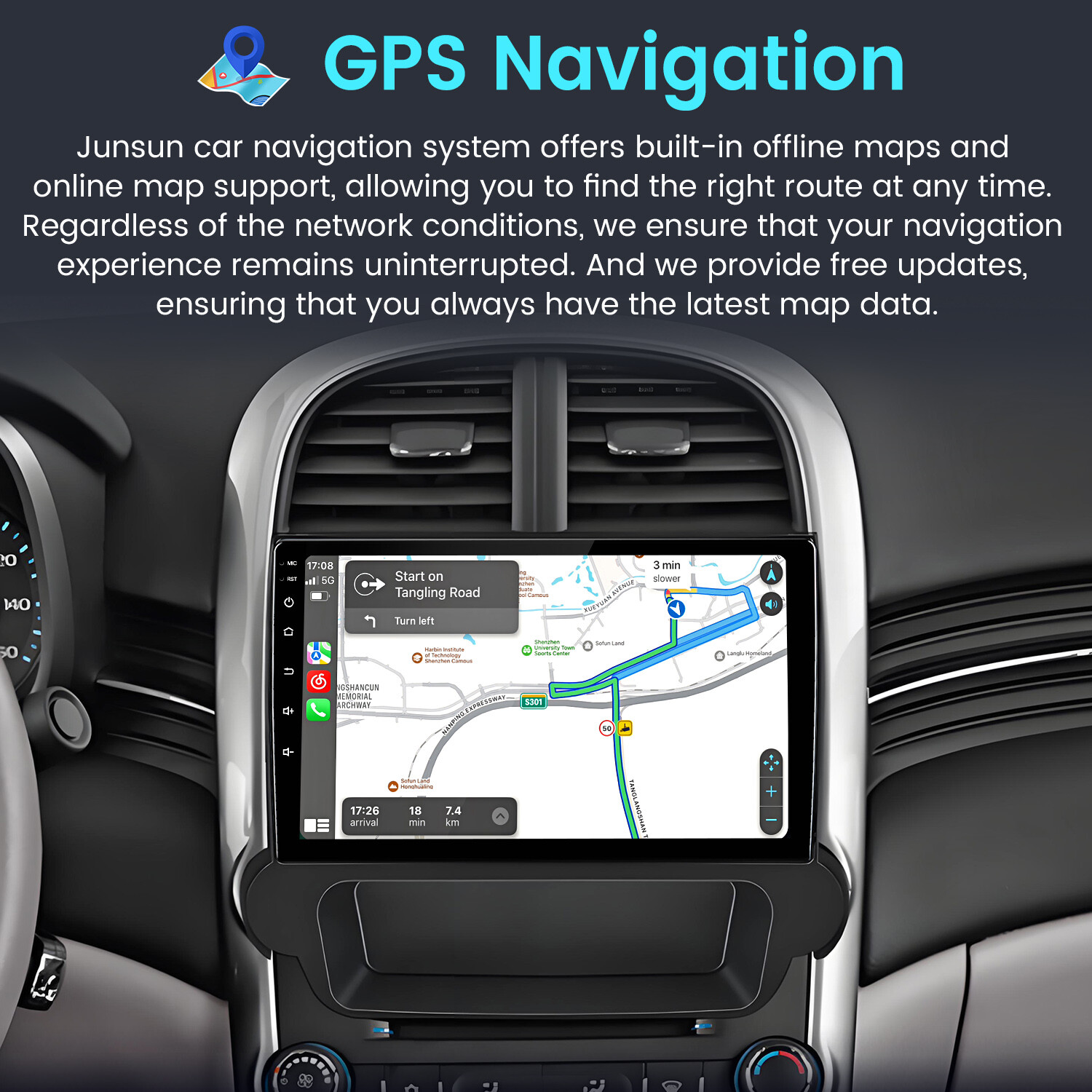 6+128GB Android15 Carplay Car Stereo Radio For Chevrolet Malibu GPS Navi WIFI FM
