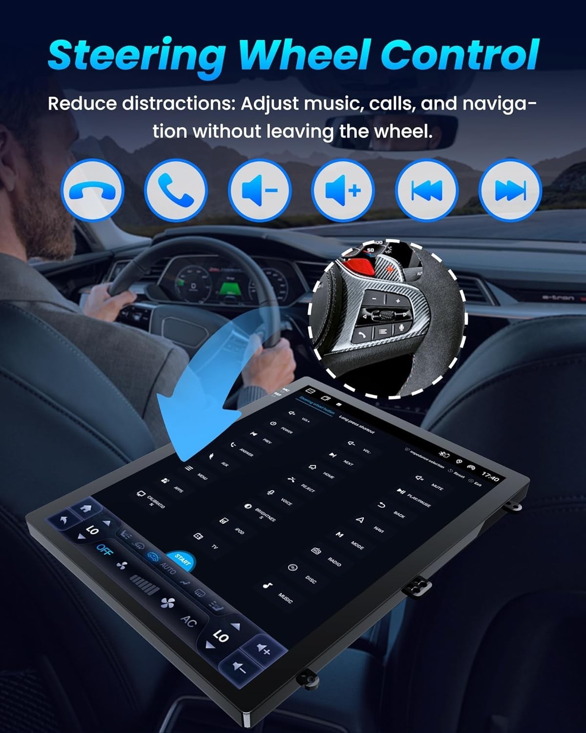 Car Radio Stereo Carplay For 2013-2018 Cadillac ATS/XTS/SRX/CTS Auto Mirror Link