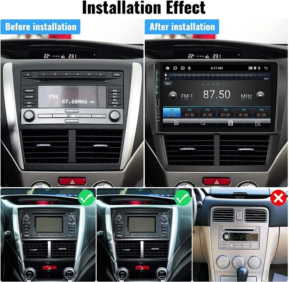 Apple CarPlay Android 15 Car Stereo Radio GPS WiFi For Subaru Forester 2009-2013