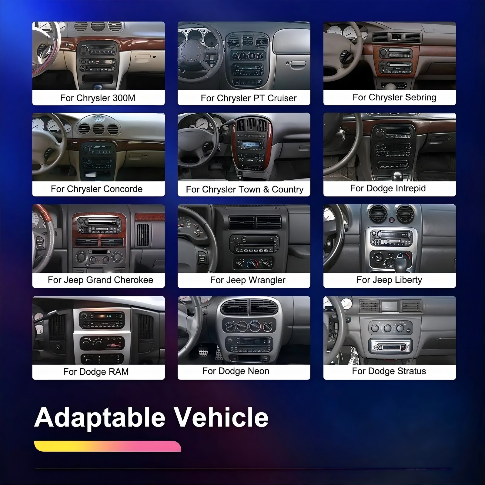 Android Auto Carplay Stereo Radio For Jeep Wrangler 003-2006 Dodge RAM 2002-2005