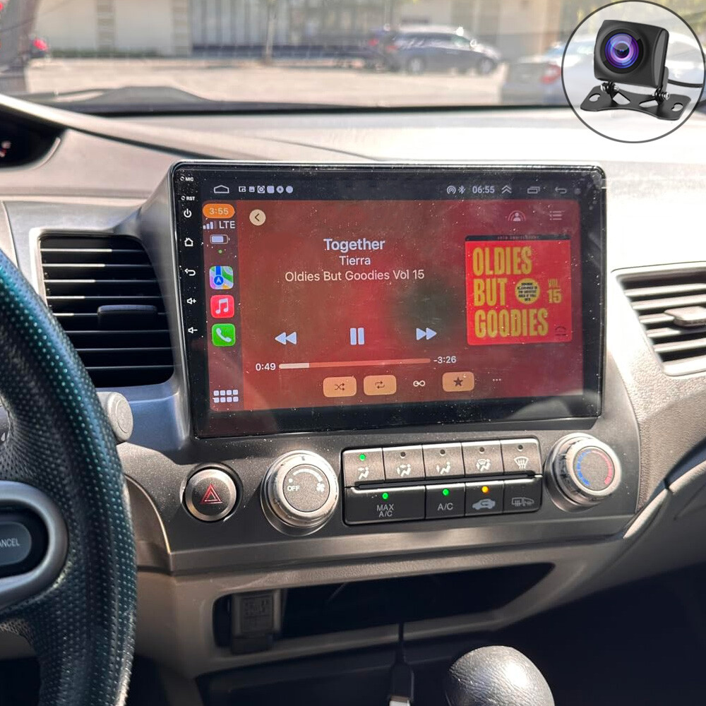 For Honda Civic 2006-2011 Apple CarPlay Android 12.0 Car Stereo Radio GPS Navi