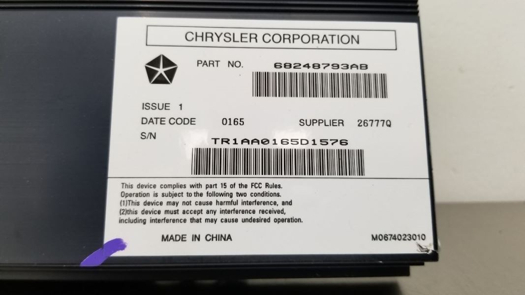 15 DODGE RAM 2500 RADIO AUDIO AMP AMPLIFER CREW CAB 68248793AB