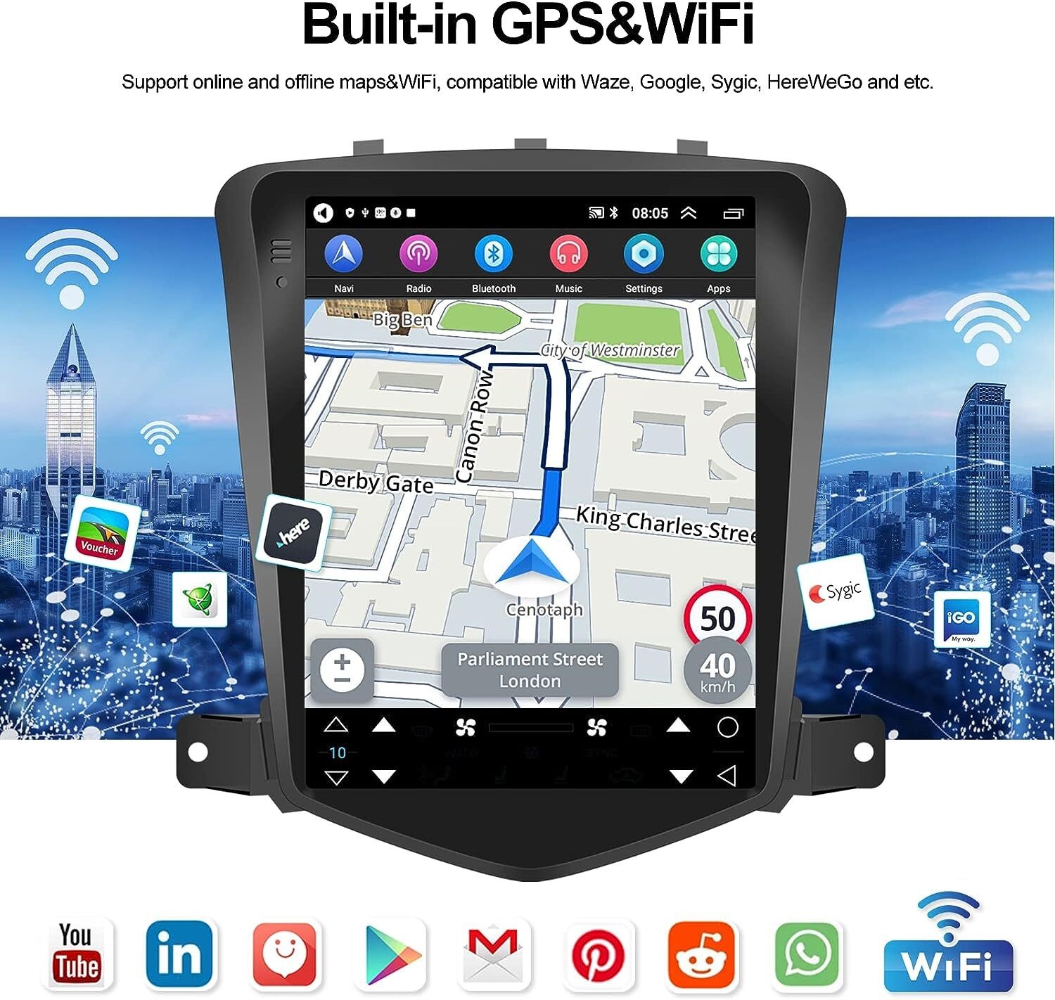 Car Radio Stereo Carplay For 2011-2015 Cruz Radio Carplay Navi EQ FM RDS