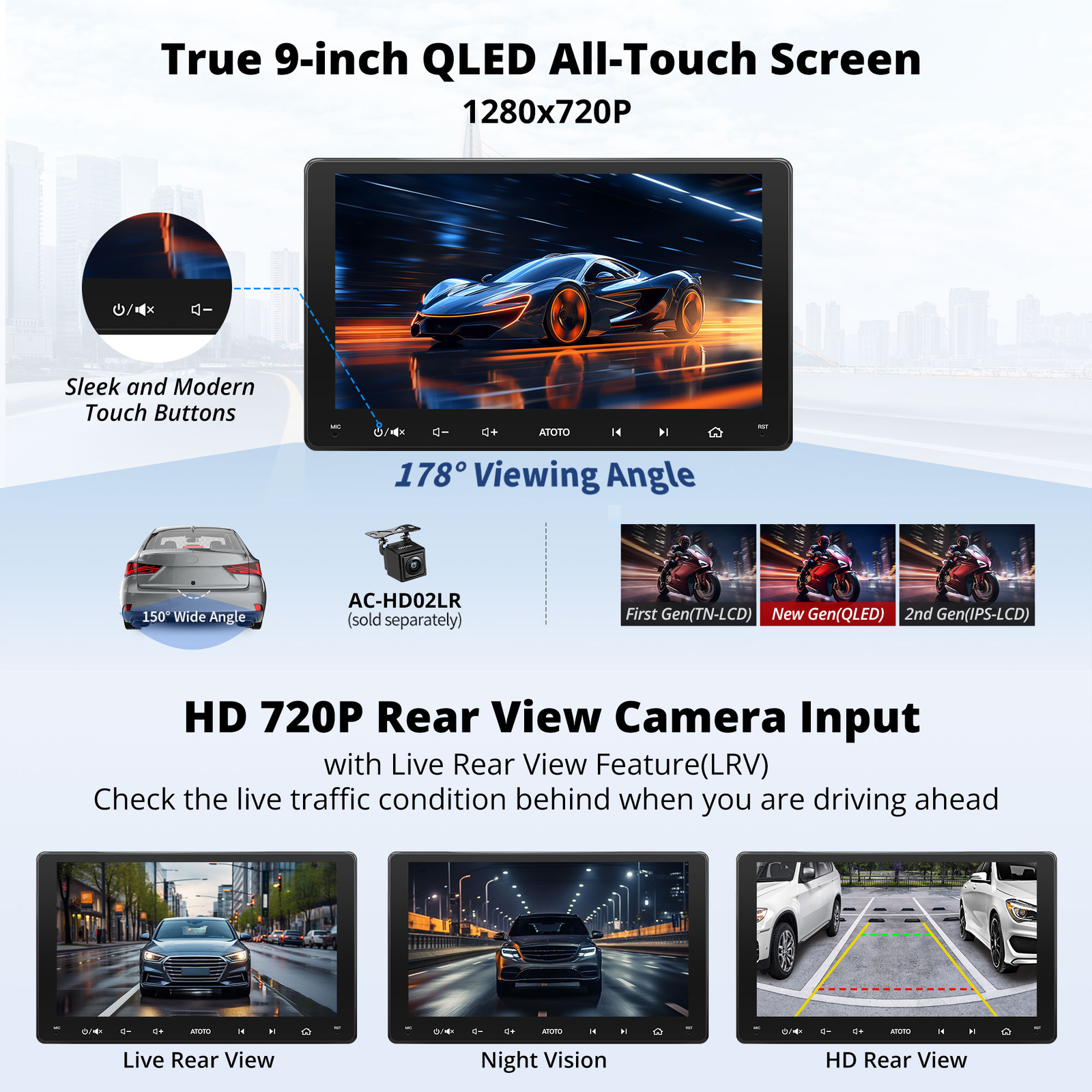 In Dash 2 DIN Android 8 Core CarPlay 7″ Car Stereo Radio GPS 4G LTE DSP 4GB+64GB