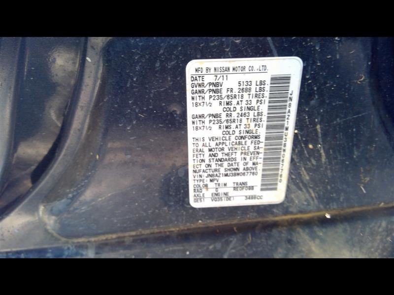 Camera/Projector Rear View Camera 4 Door In Liftgate Fits 11-12 MURANO 692407