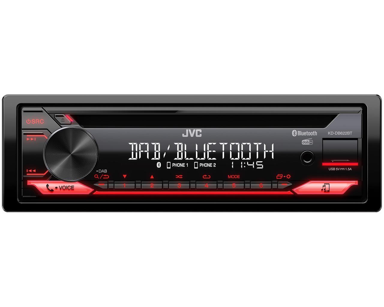 JVC KD-DB622BT Radio DAB+ Bluetooth with installation kit for Fiat Doblo (263) from 2010