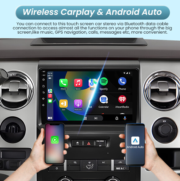 For 2009-2012 Ford F-150 Apple Carplay F150 Radio Android 12.0 GPS Navi WiFi RDS