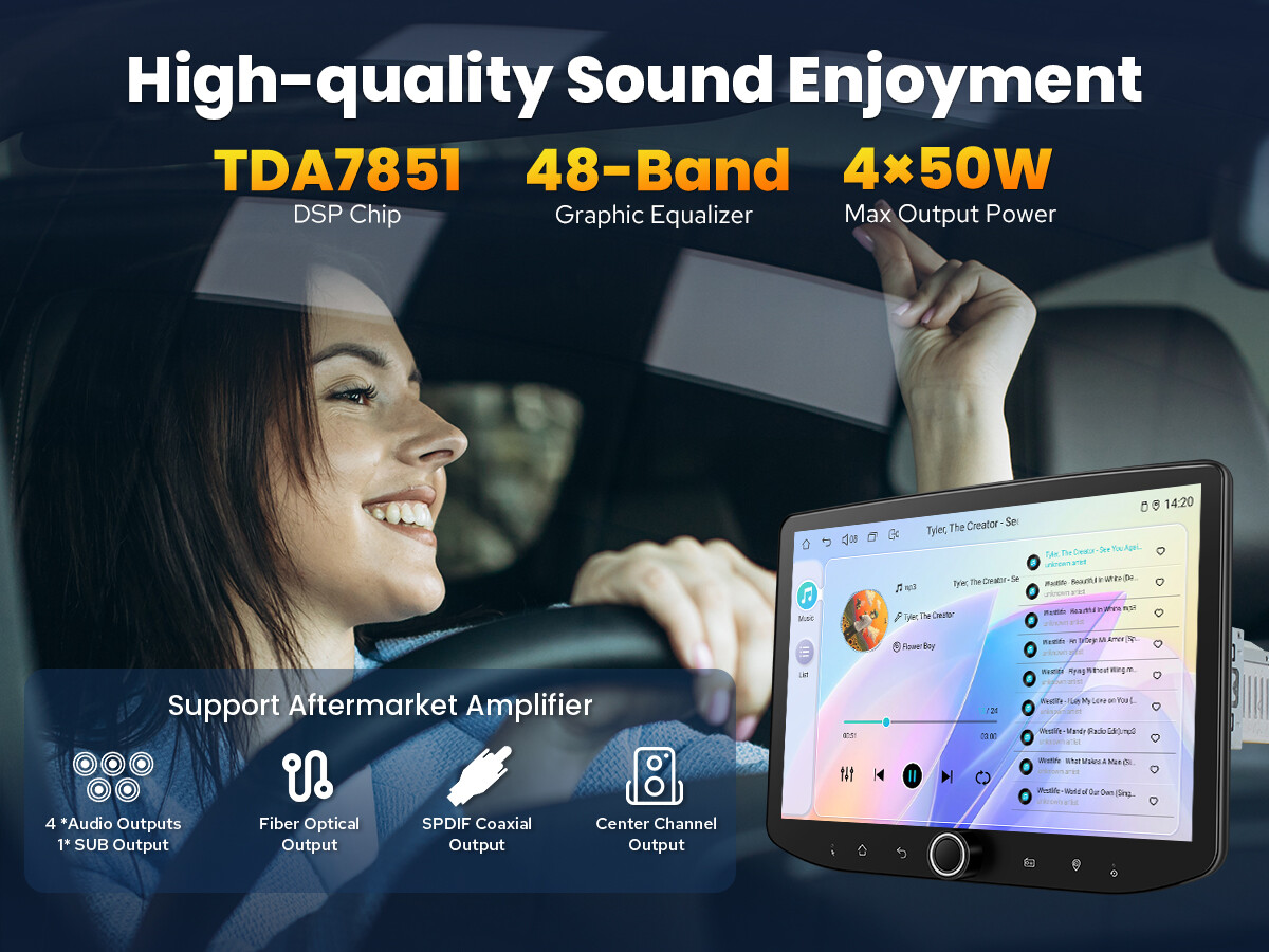 US Stock Joying 10.1″ Single DIN Universal Car Stereo with Volume Knob Octa Core
