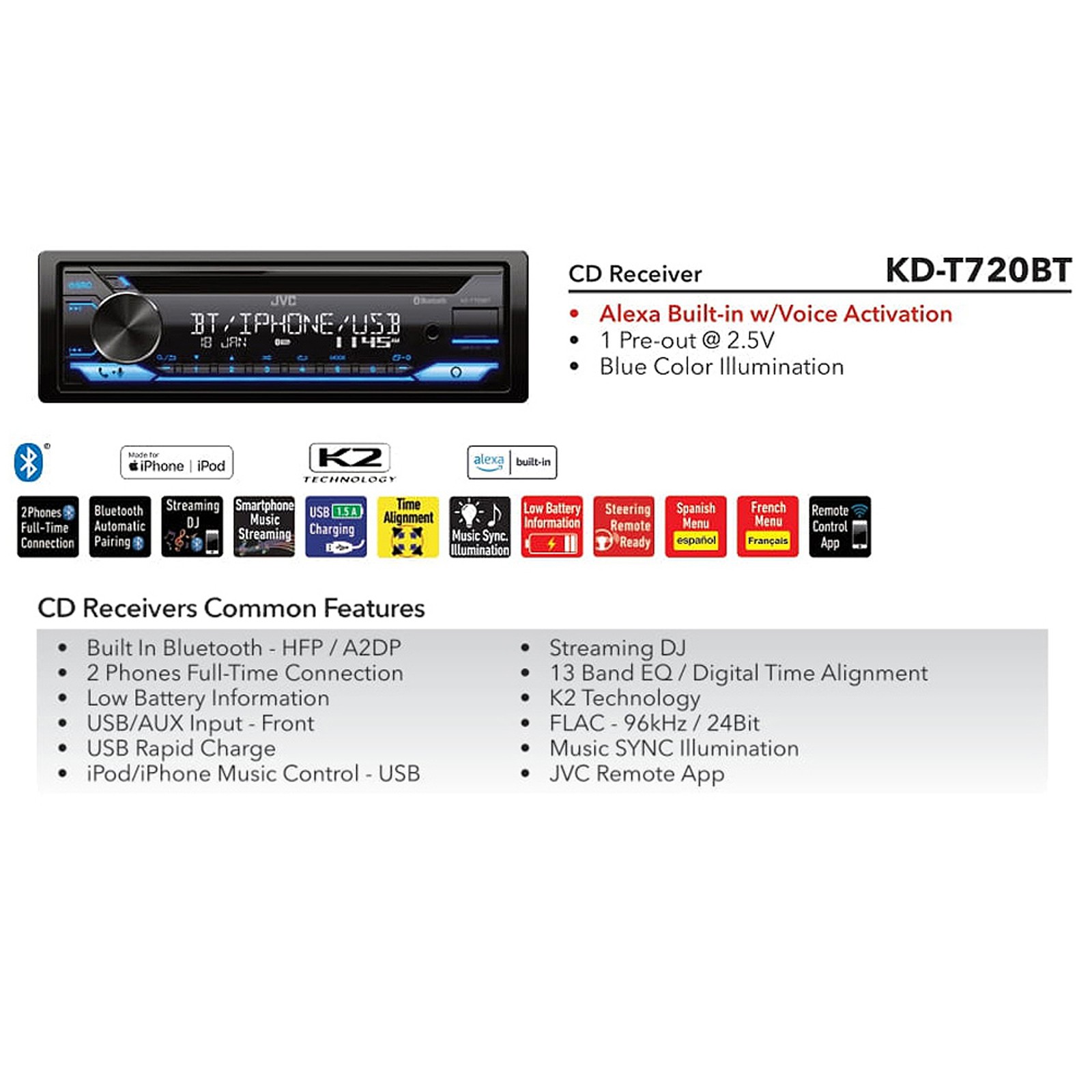 Pioneer MVH-85UB Single DIN Stereo USB AUX MP3 Digital Media Receiver