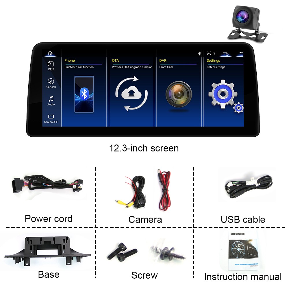 For BMW 3 Series E90/E91/E92/E93 2007-2011 Linux 12.3″ Android Carplay Car Radio