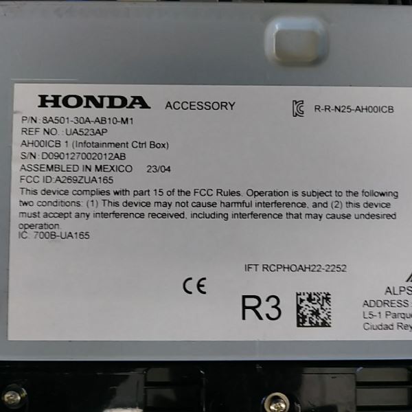 2023 – 2024 HONDA ACCORD OEM RADIO RECEIVER ID 8A501-30A-AB10-M1