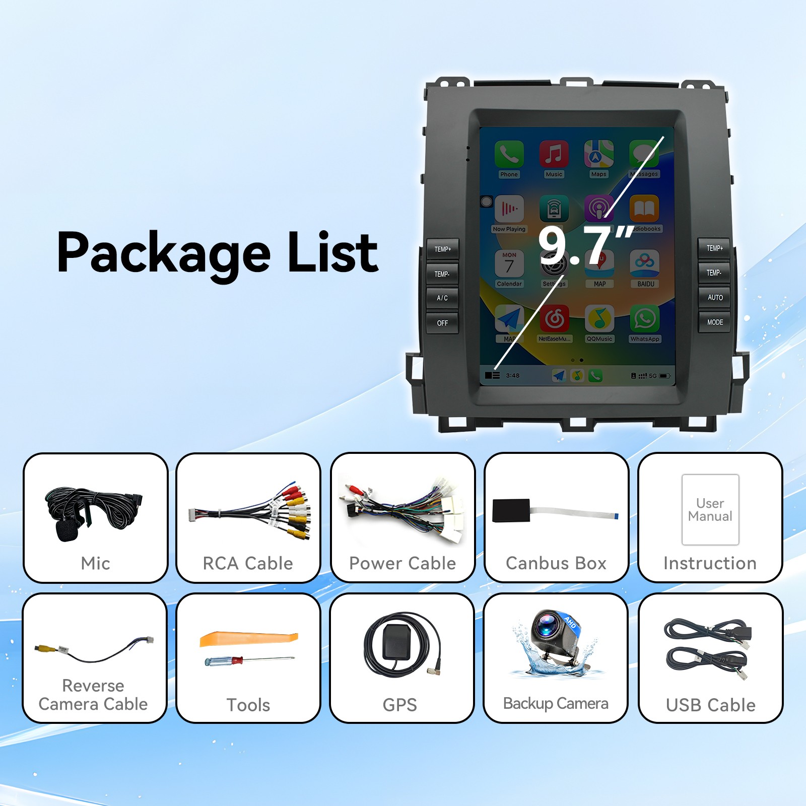 For Lexus GX470 2002-2009 Toyota Prado Car GPS Stereo Radio CarPlay Android 13