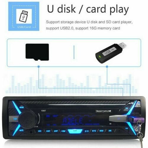 Arrangement AC79307 1DIN Car Stereo RDS+AM FM TF MP3 Player AUX Bluetooth Panel