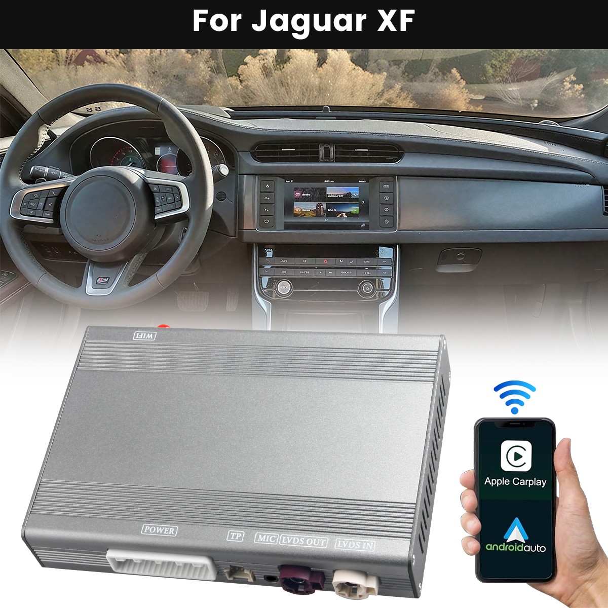 Wireless Carplay Android Auto Decoder Module For Range Rover Evoque 8″ Screen