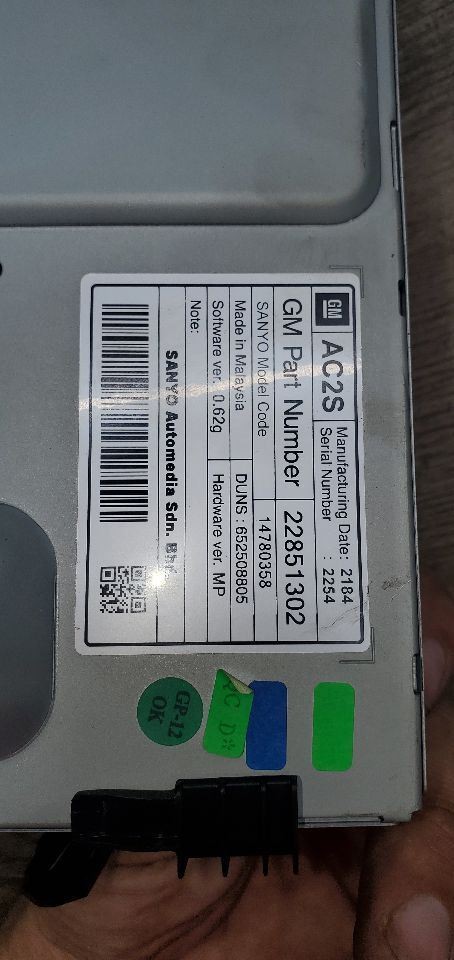 Info-GPS-TV Screen VIN P 4th Digit Limited Display Fits 12-16 CRUZE 1108392