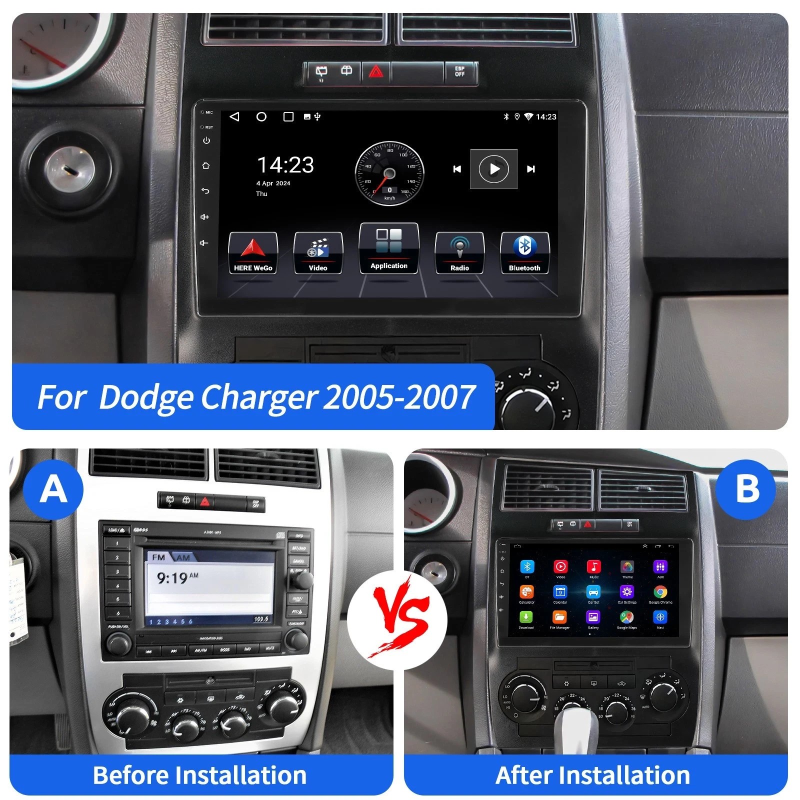 4+64G For Dodge Charger 2006-2007 Android15 CarPlay Car Stereo Radio GPS WIFI