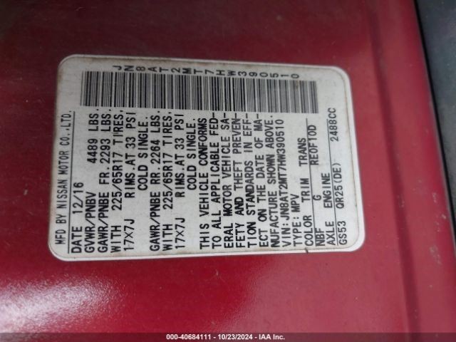 Audio Equipment Radio VIN 5 1st Digit Usa Built Receiver Fits 17 ROGUE 1089325