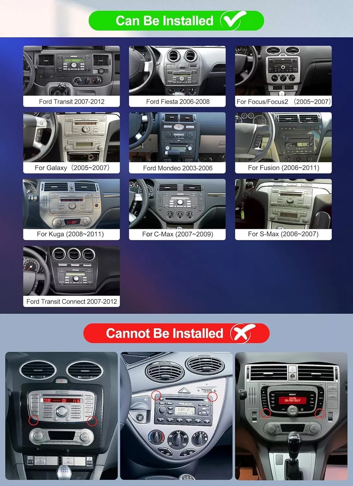 7” Android 15 Carplay Car Stereo W/CAM GPS 64G For Ford Transit Connect 2010-13