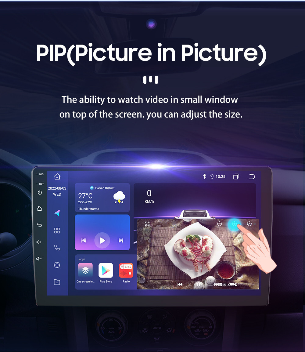 In Dash 10.1″QLED 1280*720 Car Android Octa Core Stereo DSP GPS Radio Carplay US