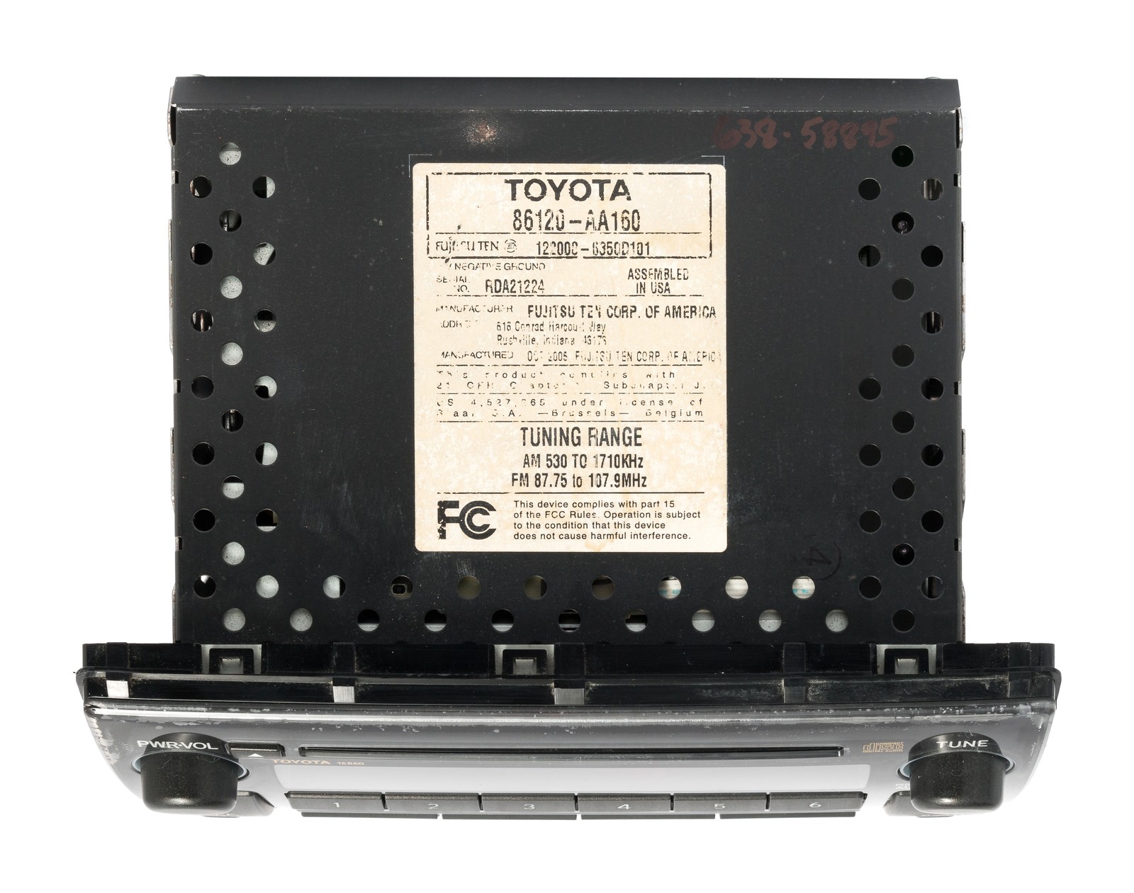 2005-06 Toyota Camry AM FM OEM Radio Single CD Player 86120-AA160 Face 16860