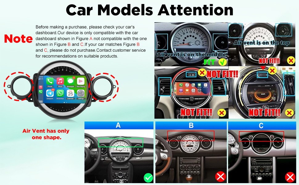 Apple Carplay For BMW Mini Cooper R56 07-14 Android 15 Car Stereo Radio GPS Navi