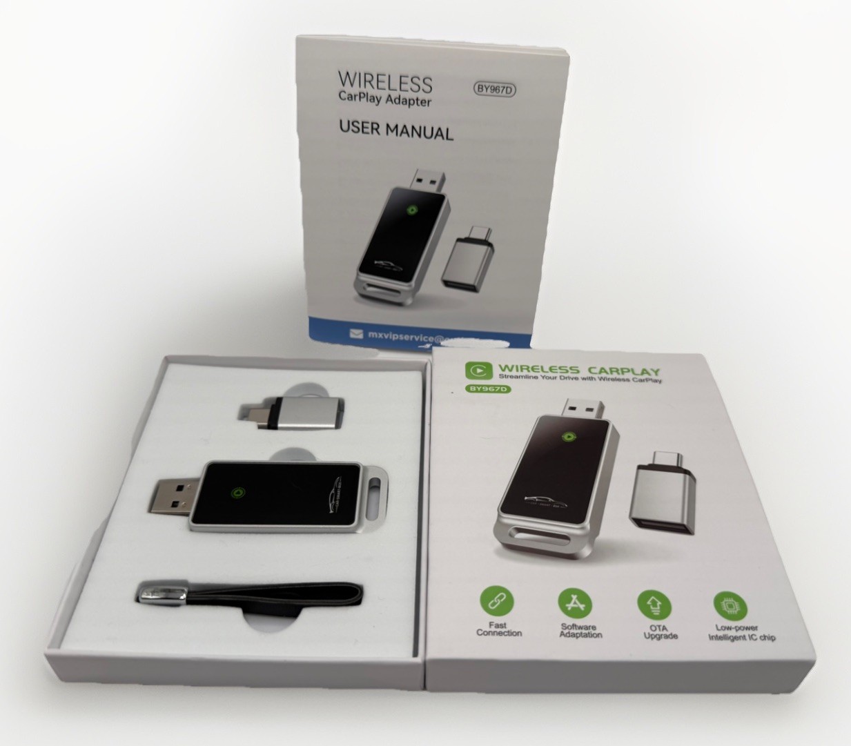 Wireless USB Carplay Adapter Dongle For iPhone Apple Android Auto Plug &Play