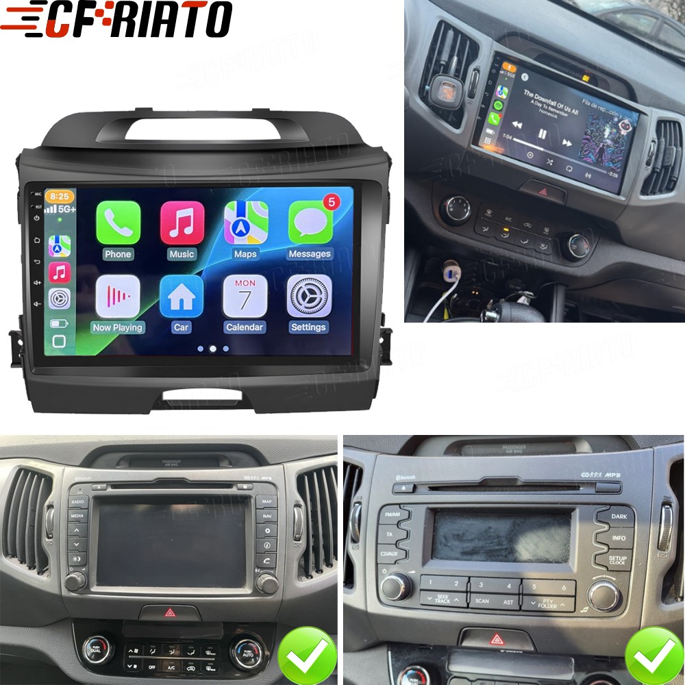 9″ Carplay For Kia SPORTAGE 2010-2016 Android 15 Car Radio 64G GPS Navi DSP WIFI