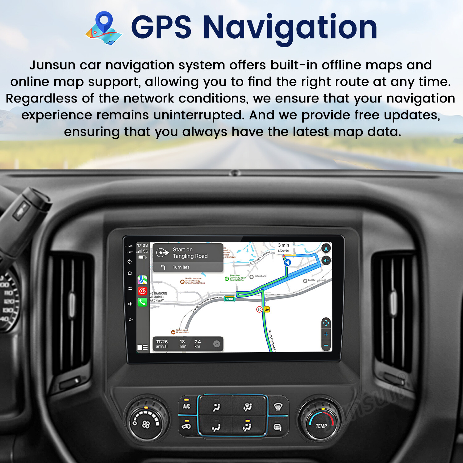 Fits 2014-2018 Chevrolet Silverado GMC Sierra Apple Carplay Android Radio GPS BT