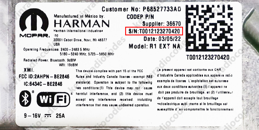 ✅RADIO MEMORY UNLOCK CODE 1500 2500 3500 4500 MOPAR UCONNECT 7.0 8.4 12.0✅