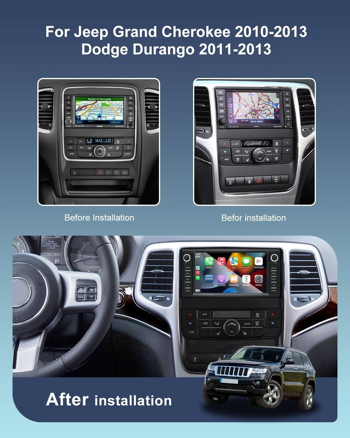 7” Car Stereo Jeep Grand Cherokee 2010–2013 Dodge Durango 2011–2013 CP Radio