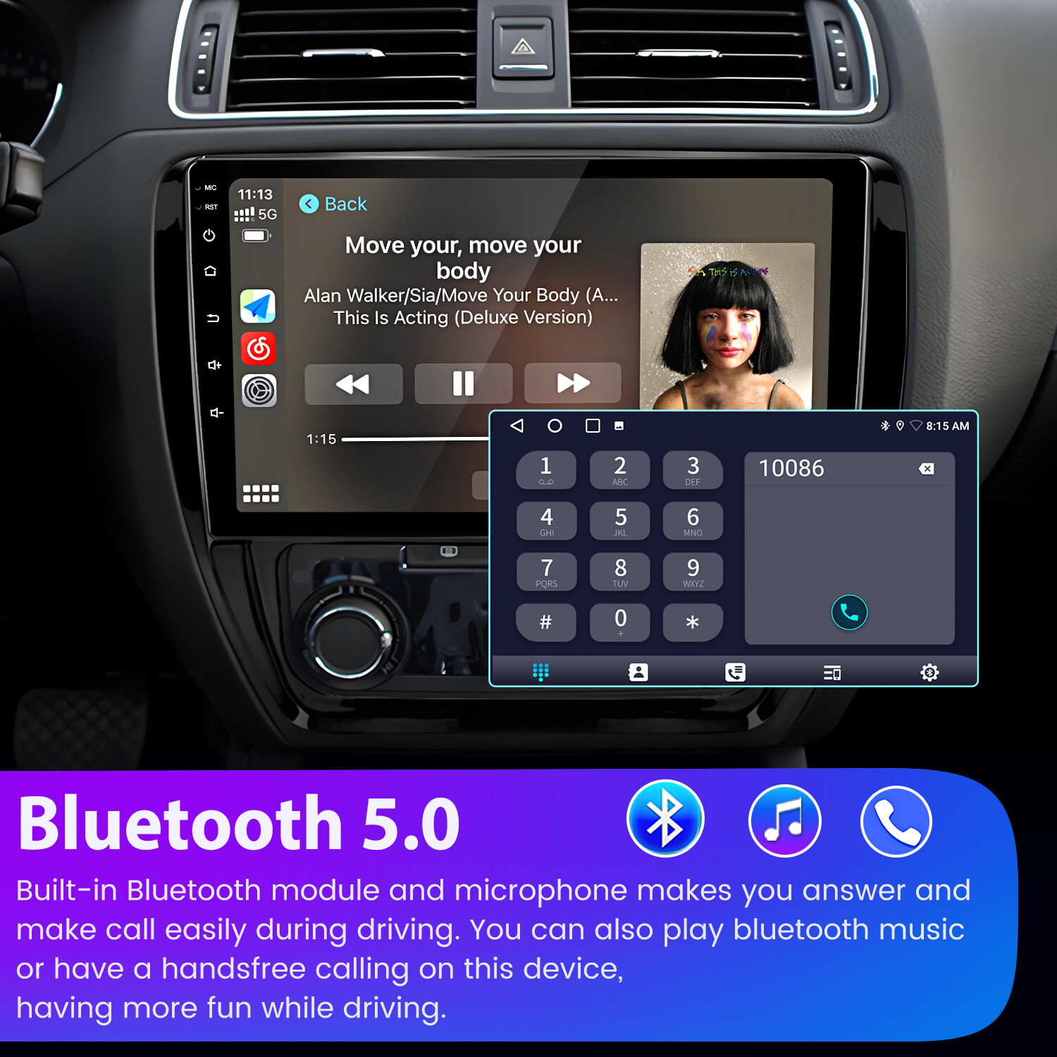 For Jetta 6 2011-18 6+128G 8Core Android14 Carplay Car Stereo Radio RDS GPS Navi