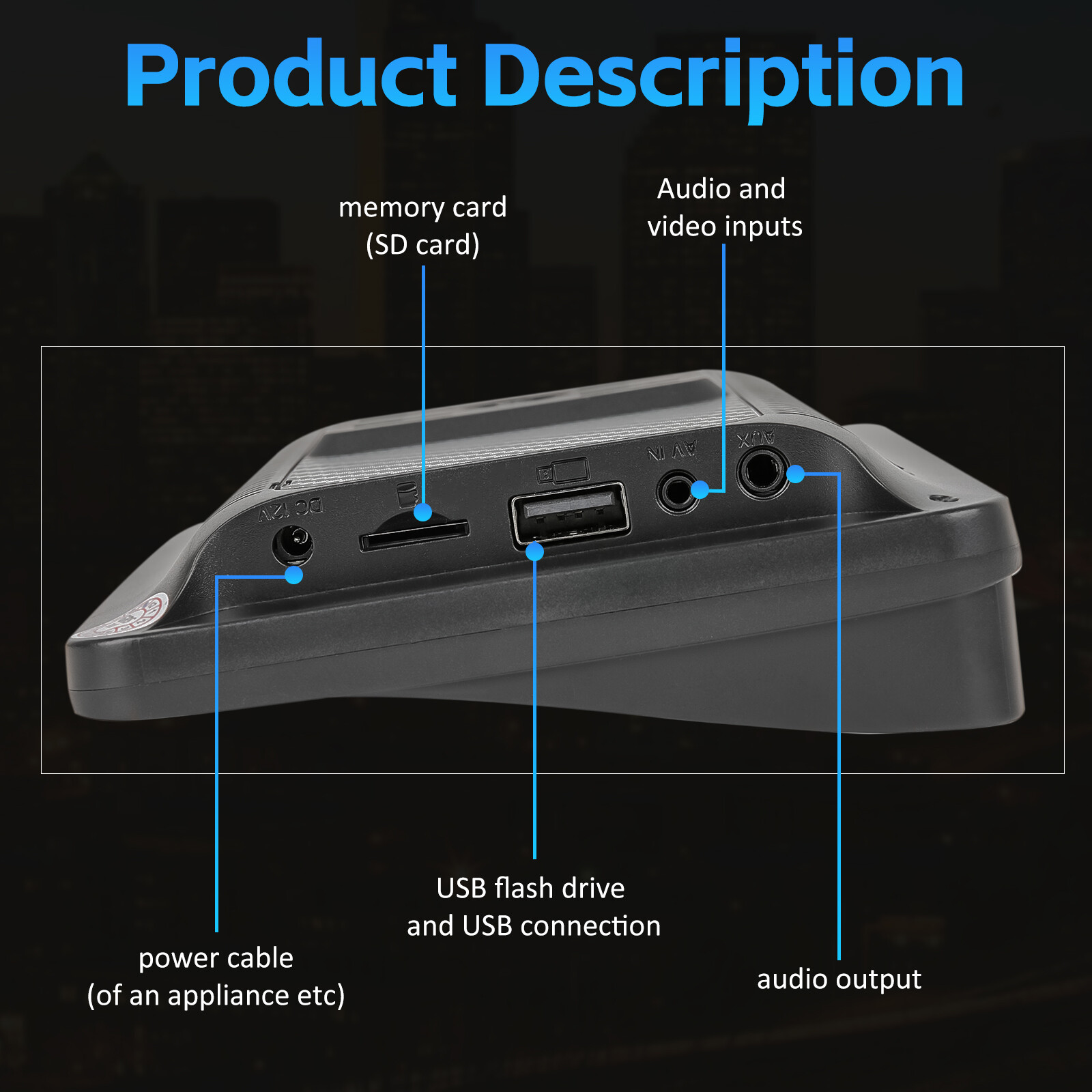 7 Inch Portable Car Radio Wireless Touch Screen Fit Apple Carplay & Android Auto