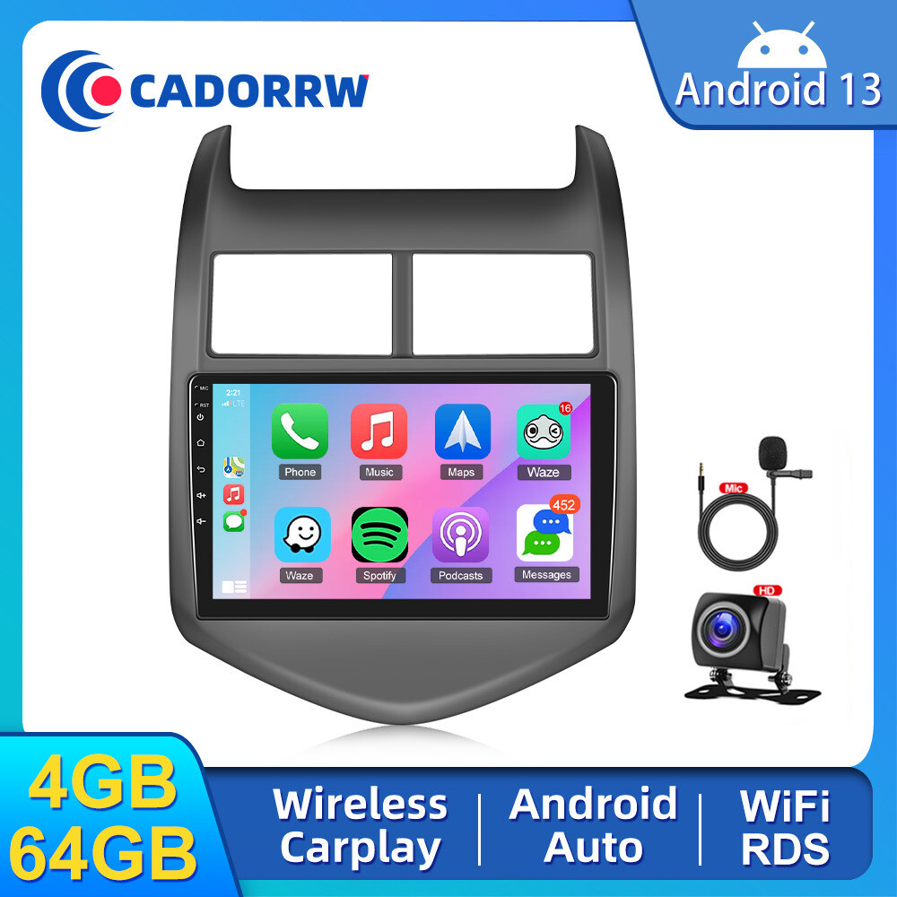 4GB+64GB For Chevrolet Aveo Sonic 2011-2015 Android 13 Car Radio GPS Carplay DSP