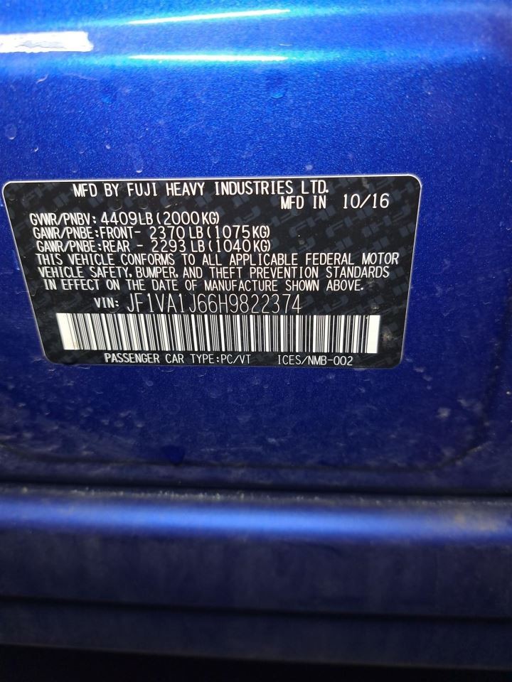 2017 Wrx Stereo Radio Display & Receiver,86201va671 Sku#4355075