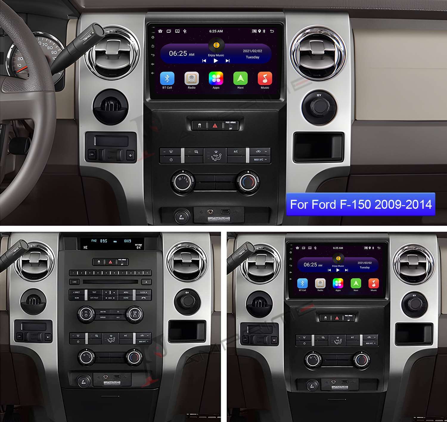 Android 14 Apple Carplay Car Stereo Radio For Ford F150 2009-2012 GPS 2+32G