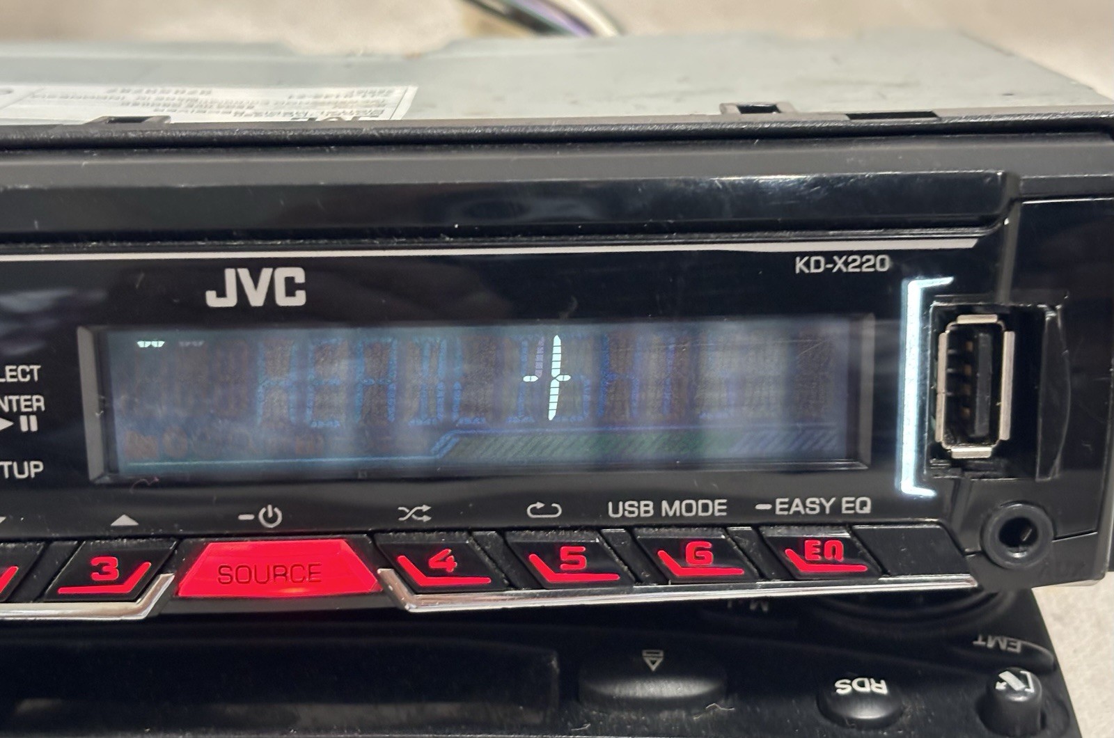 JVC KD-X220 WMA MP3 WAV FLAC FRONT USB/AUX iPod MEDIA PLAYER