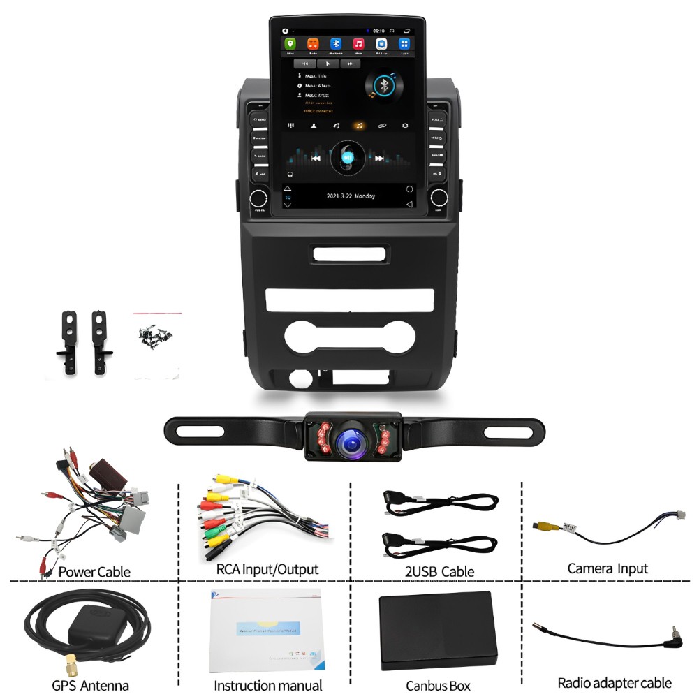 For Ford F150 2009-2014 Android 13 Apple CarPlay Stereo Radio GPS Navi WIFI 64GB
