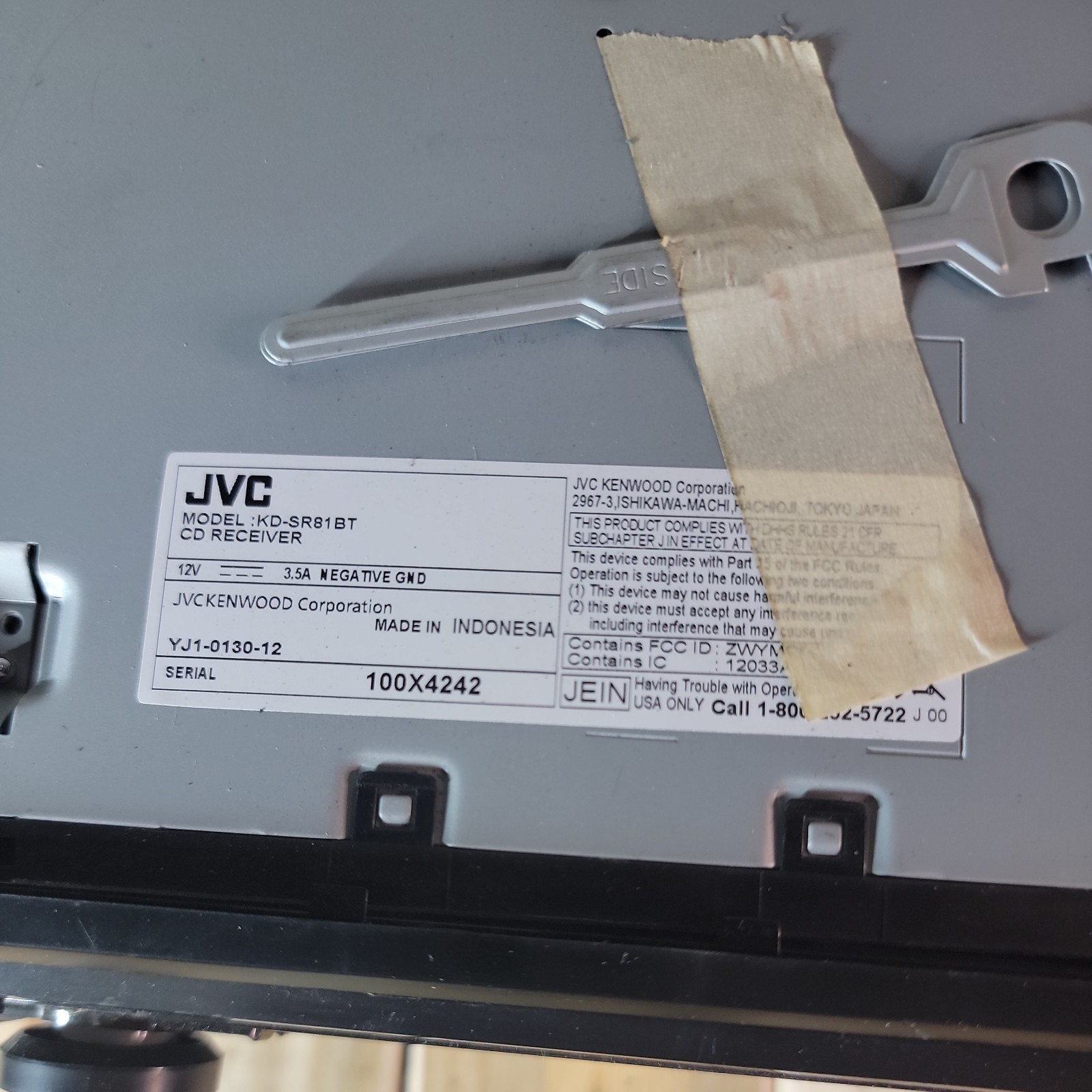 JVC KD-SR81BT CAR STEREO With Remote!!!