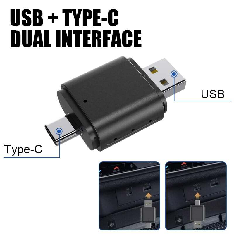 2-in-1 Wireless CarPlay Android Auto Adapter Plug & Play USB for iPhone IOS