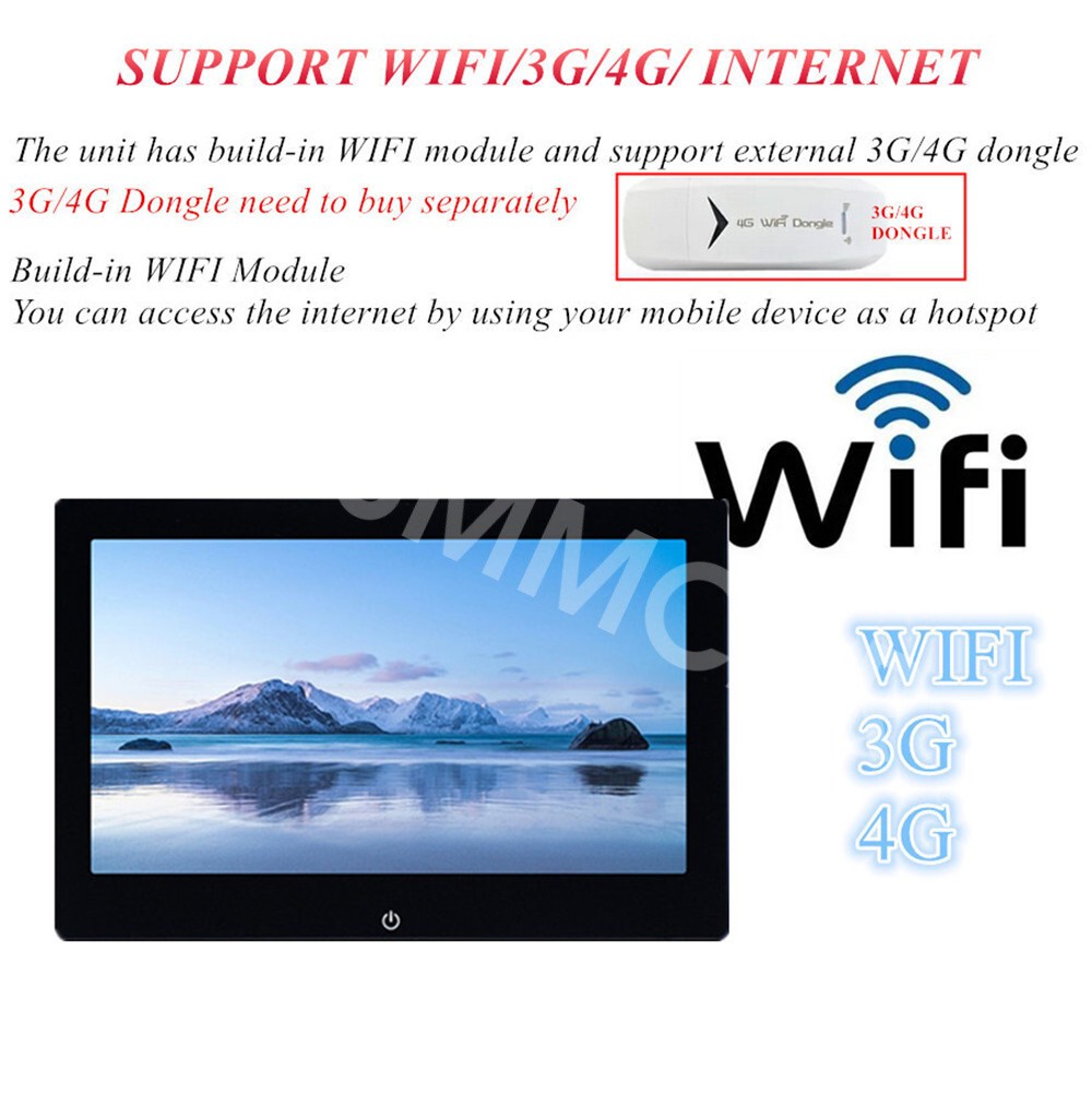 10.1in Touch Screen Headrest Monitor Car Rear Seat Entertainment TV Player WIFI