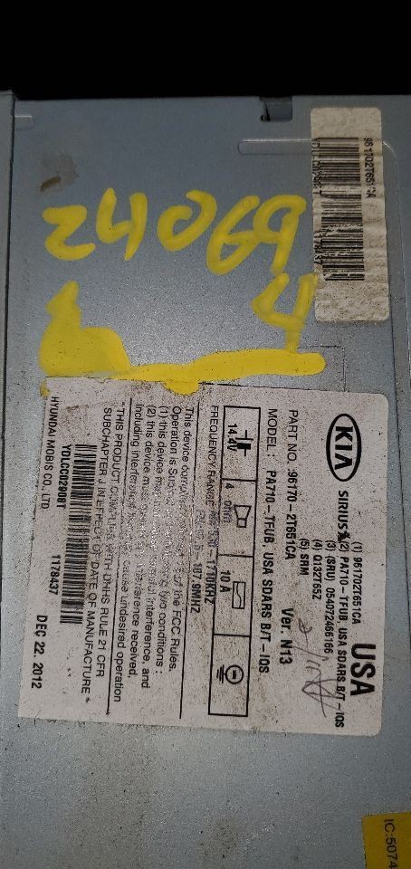 Audio Equipment Radio EX Luxury Canada Receiver Fits 11-13 OPTIMA 1086148