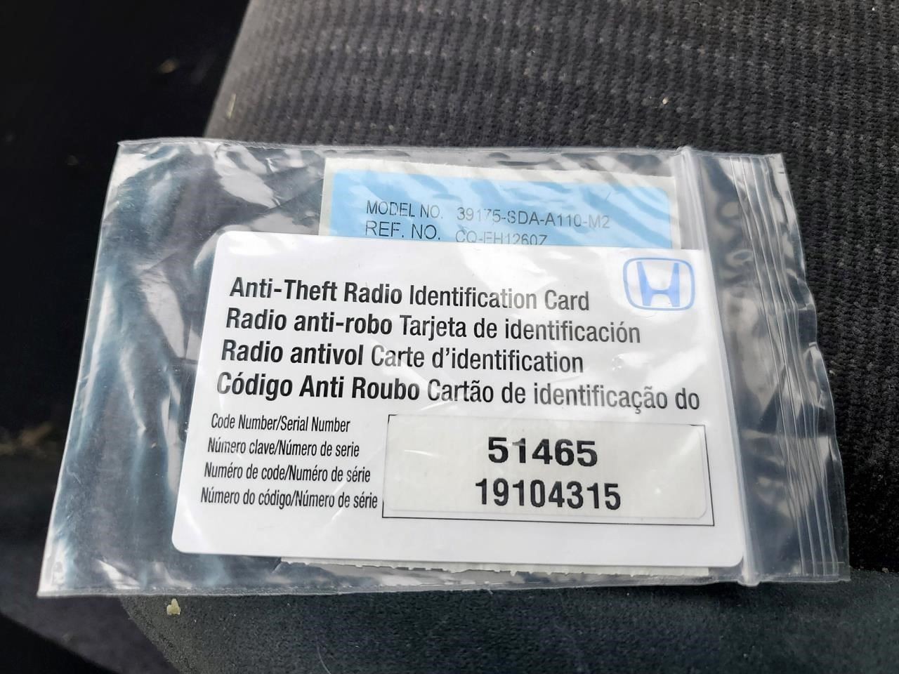 Audio Equipment Radio AM-FM-6 CD 6 Disc 120 Watt Fits 03-07 ACCORD 146046