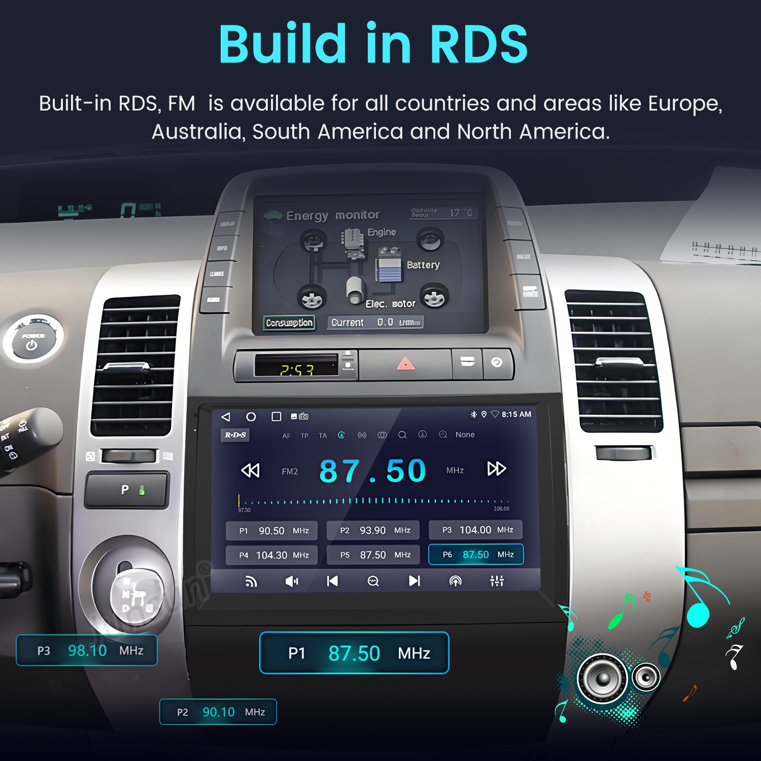 For Toyota Prius 2003-2009 4+64G CarPlay Android15 8Core Car Stereo Radio GPS BT
