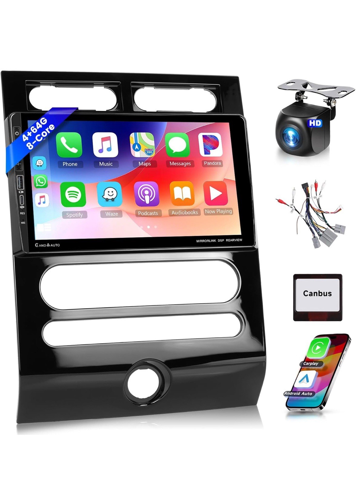 8core 4g 64g Car Stereo, 07-14 Ford Expedition, 9” HD Touch, CarPlay, Backup Cam