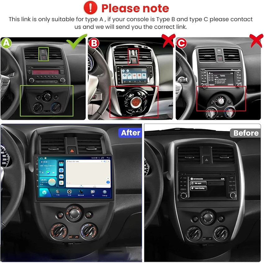 For Nissan Versa Multimedia Car Navi Video 2012-2019 Android GPS Carplay Radio