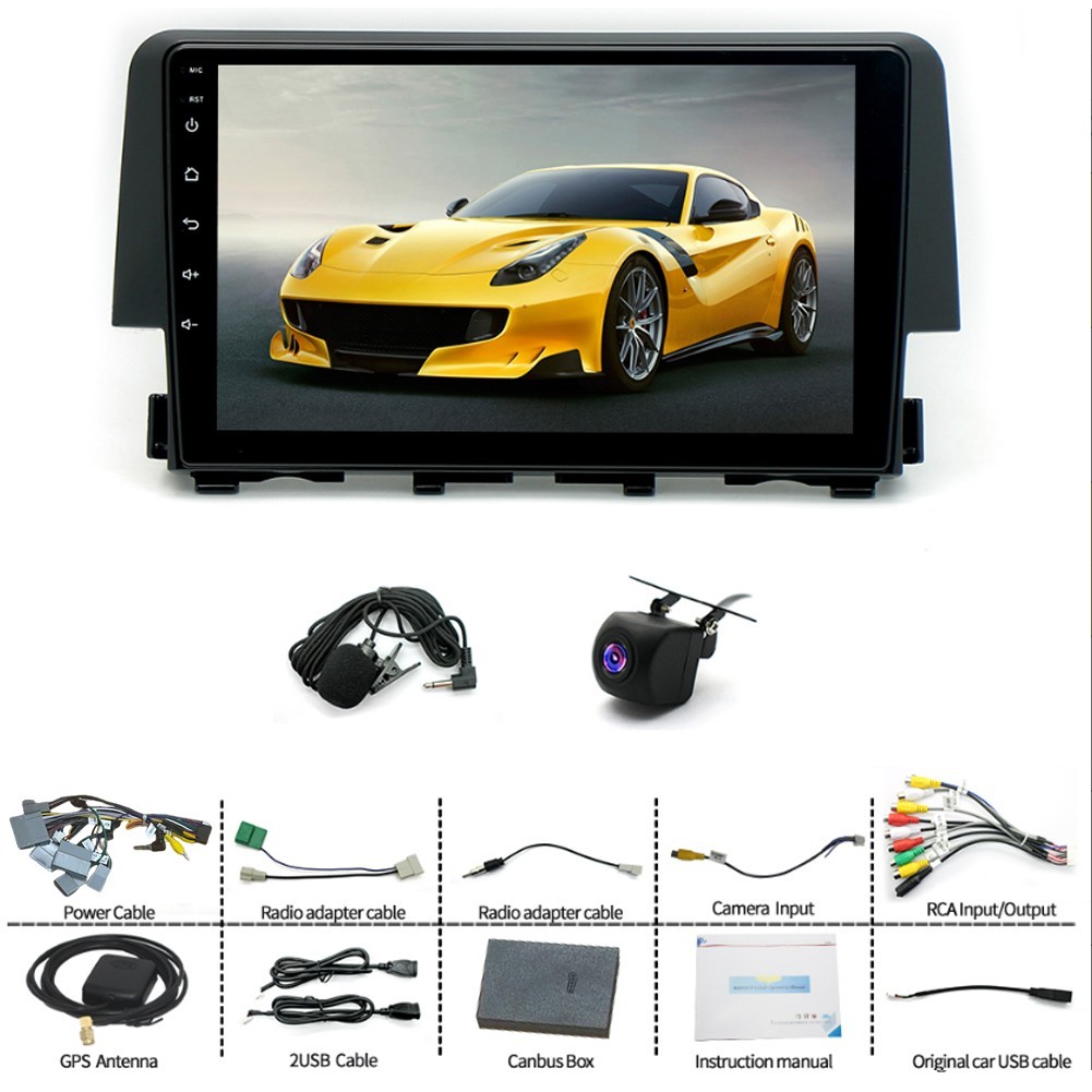 New 64G Carplay For 2016-2020 Honda Civic Car Stereo Radio GPS WIFI Android 15